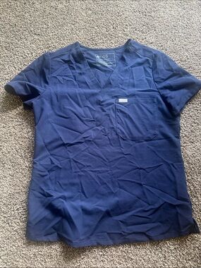 FIGS Women's V-Neck Scrub Top in Navy Blue
